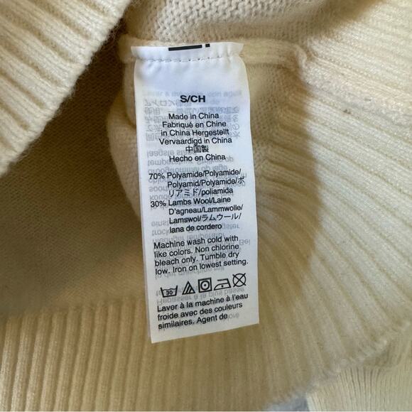 J. Crew Cream Jeweled Rhinestone Wool Pullover Sweater Size Small - Picture 6 of 6